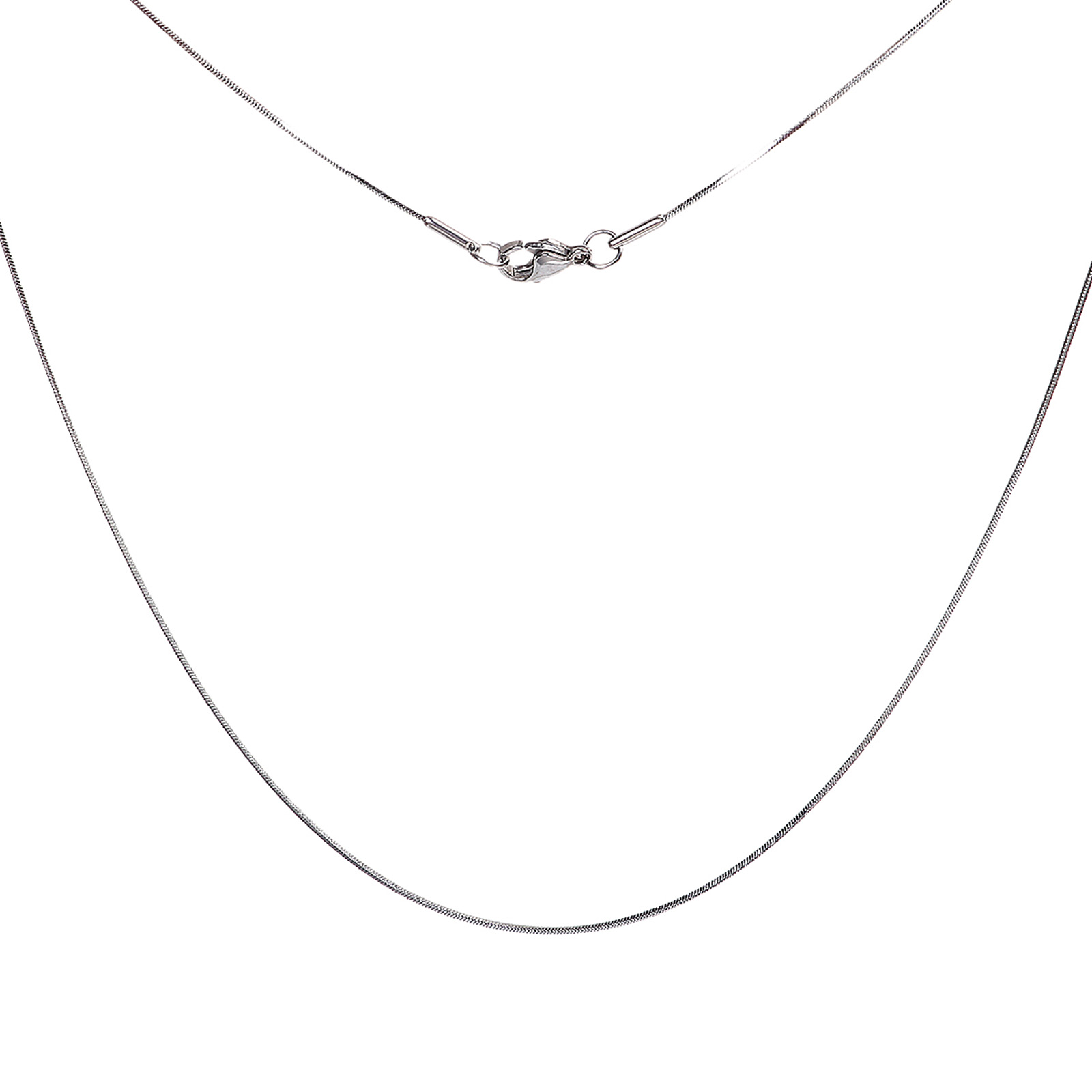 Picture of 304 Stainless Steel Snake Chain Necklace Silver Tone 45.5cm(17 7/8") long, Chain Size: 1mm, 1 Piece