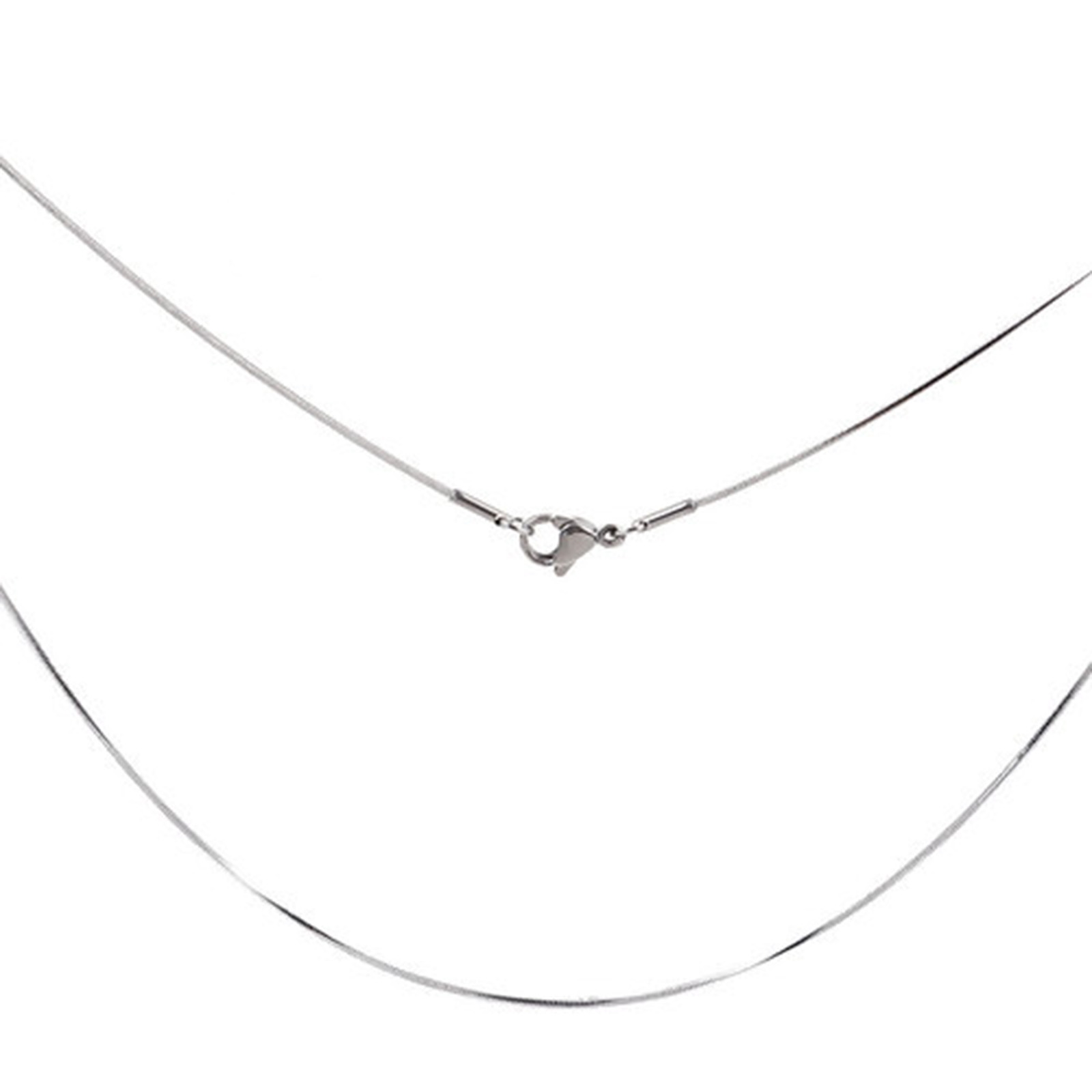 Picture of 304 Stainless Steel Snake Chain Necklace Silver Tone 46cm(18 1/8") long, Chain Size: 1.1mm, 1 Piece
