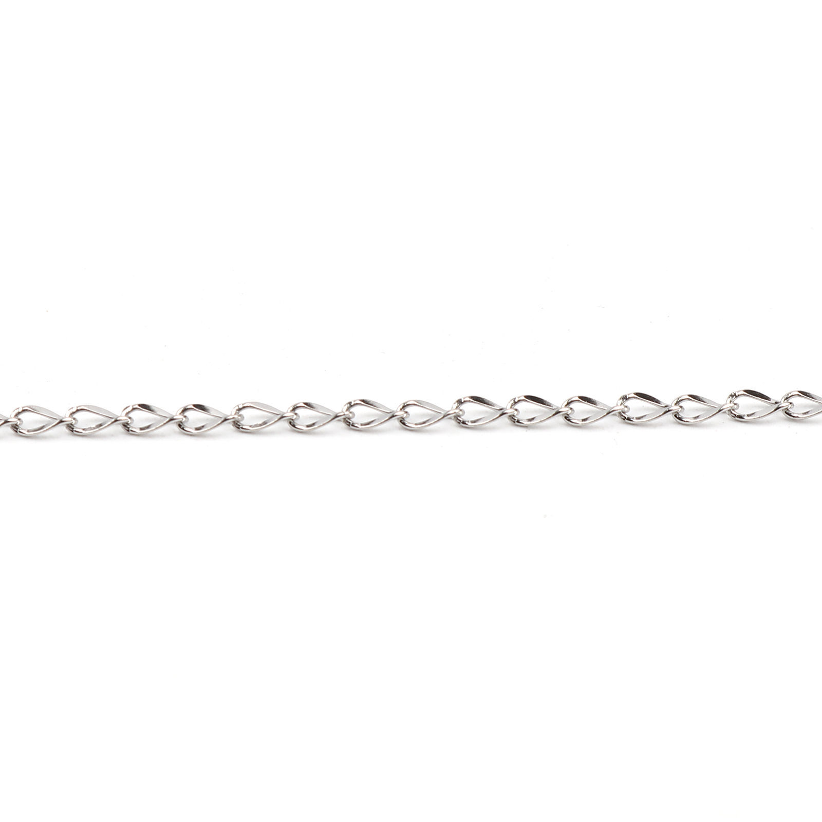 Picture of 304 Stainless Steel Link Curb Chain Necklace Silver Tone 50.5cm(19 7/8") long, Chain Size: 5x2.5mm(2/8"x1/8"), 1 Piece