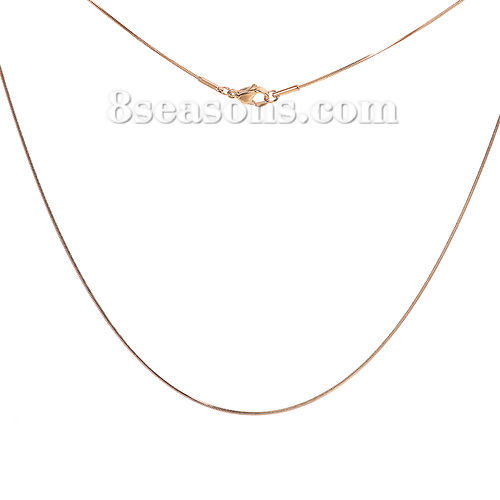 Picture of 1 Piece Vacuum Plating 304 Stainless Steel Snake Chain Necklace For DIY Jewelry Making Gold Plated 45.5cm(17 7/8") long, Chain Size: 0.8mm