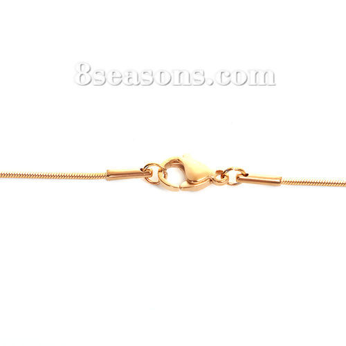 Picture of 1 Piece Vacuum Plating 304 Stainless Steel Snake Chain Necklace For DIY Jewelry Making Gold Plated 45.5cm(17 7/8") long, Chain Size: 0.8mm