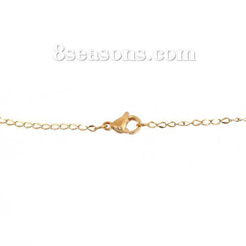 1 本 304ステンレス鋼 喜平チェーン ネックレス 金メッキ 45cm長さ、 チェーンサイズ: 3x1.8mm、 の画像
