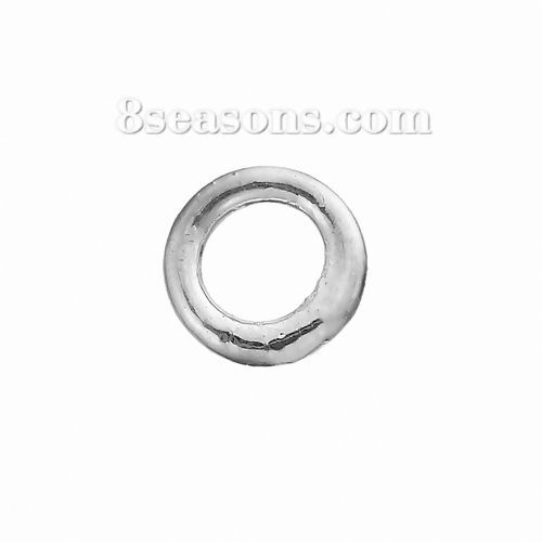 30 個 5mm 直径、 1mm（18号） 真鍮 口閉じ丸カン 丸カン 銀メッキ 円形 の画像