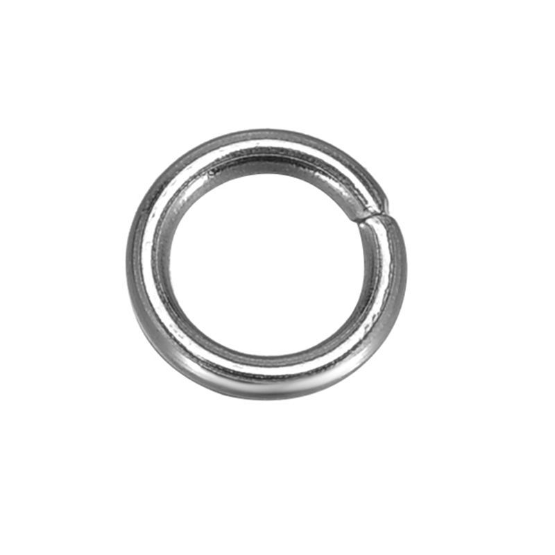 Picture of 500 PCs 5mm Dia., 0.8mm(20 gauge) 304 Stainless Steel Open Jump Rings Findings For Jewelry Making Silver Tone Round