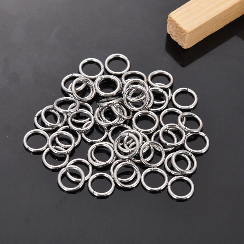 Picture of 500 PCs 7mm Dia., 1mm(18 gauge) 304 Stainless Steel Open Jump Rings Findings For Jewelry Making Silver Tone Round