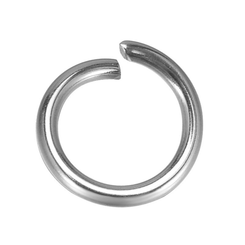 Picture of 200 PCs 9mm Dia., 1.2mm(17 gauge) 304 Stainless Steel Open Jump Rings Findings For Jewelry Making Silver Tone Round