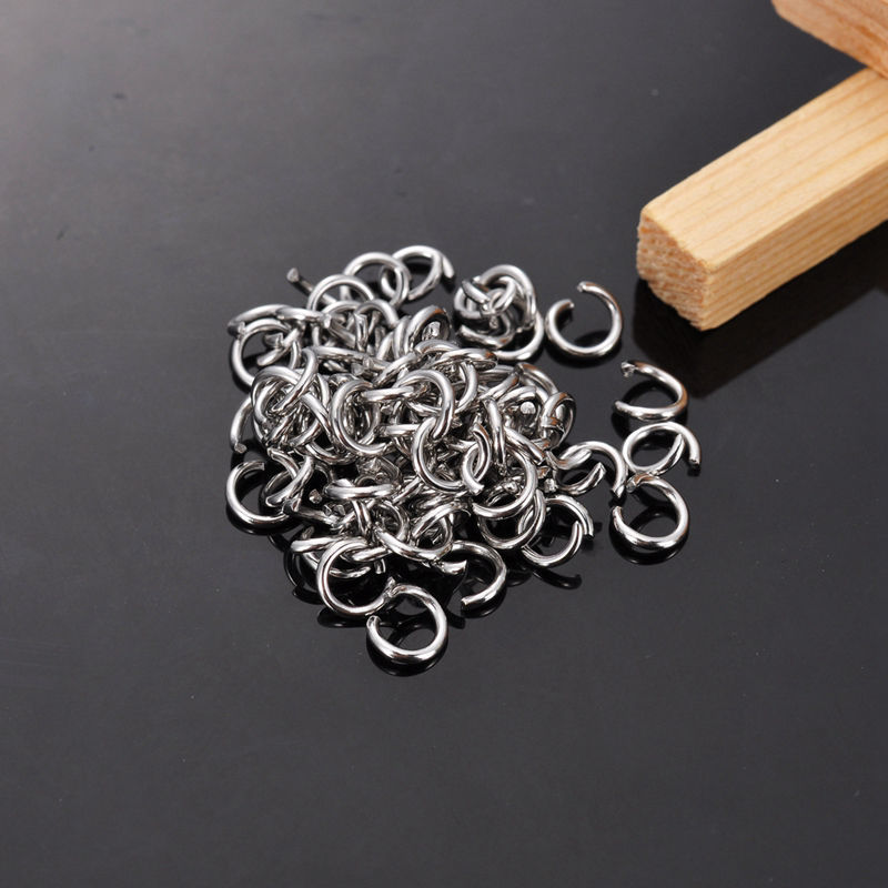 Picture of 500 PCs 6mm Dia., 1mm(18 gauge) 304 Stainless Steel Open Jump Rings Findings For Jewelry Making Silver Tone Round