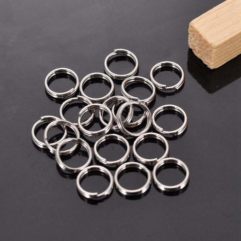 Picture of 500 PCs 7mm Dia., 0.7mm(21 gauge) 304 Stainless Steel Double Split Jump Rings Findings For Jewelry Making Silver Tone Round