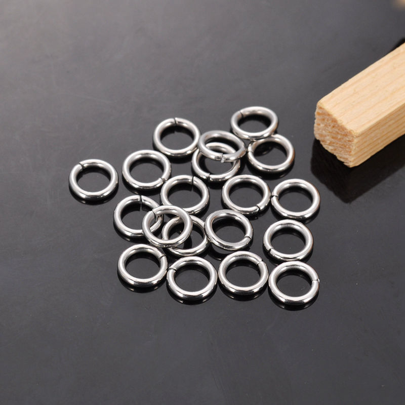 Picture of 500 PCs 7mm Dia., 1.2mm(17 gauge) 304 Stainless Steel Open Jump Rings Findings For Jewelry Making Silver Tone Round