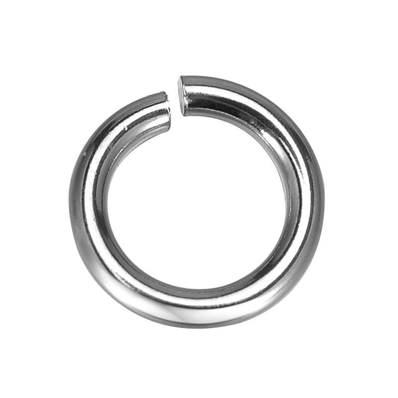 Picture of 200 PCs 9mm Dia., 1.5mm(15 gauge) 304 Stainless Steel Open Jump Rings Findings For Jewelry Making Silver Tone Round