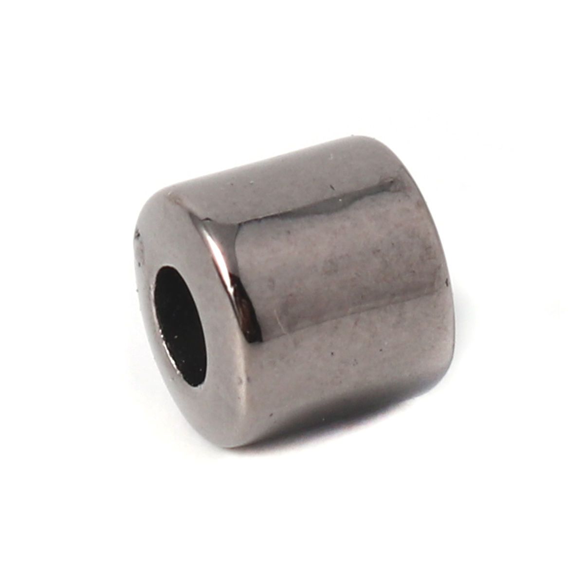 Immagine di CCB Plastico Perline Cilindrico Pistola Nera Circa 6mm x 6mm, Foro: Circa 2.6mm, 300 Pz