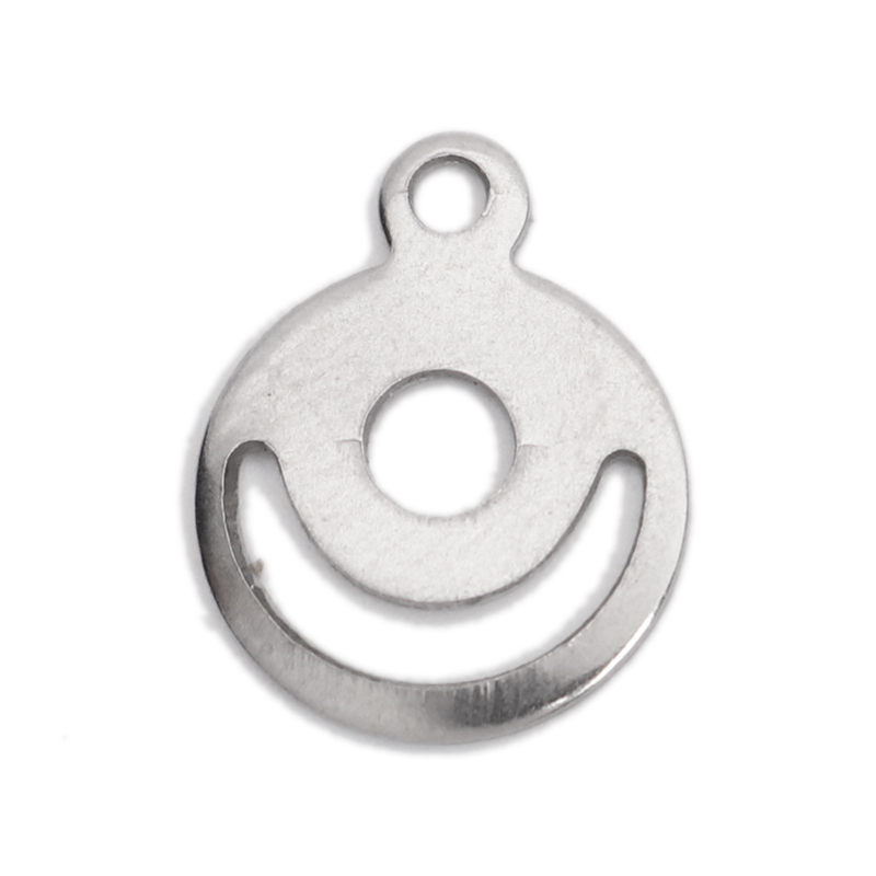 Picture of 304 Stainless Steel Chain Tail Extender Charms Irregular Silver Tone 14mm x 12mm, 10 PCs