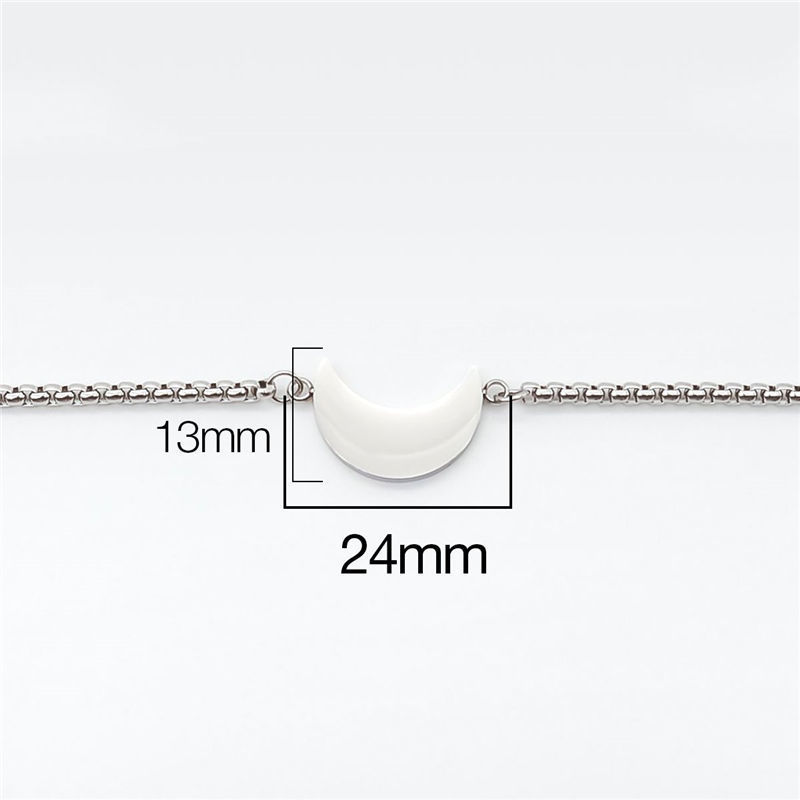 Bild von 316 Edelstahl Einstellbares Slider/ Slide Armband Schieberarmband Vergoldet Halbmond 28cm lang, 1 Strang