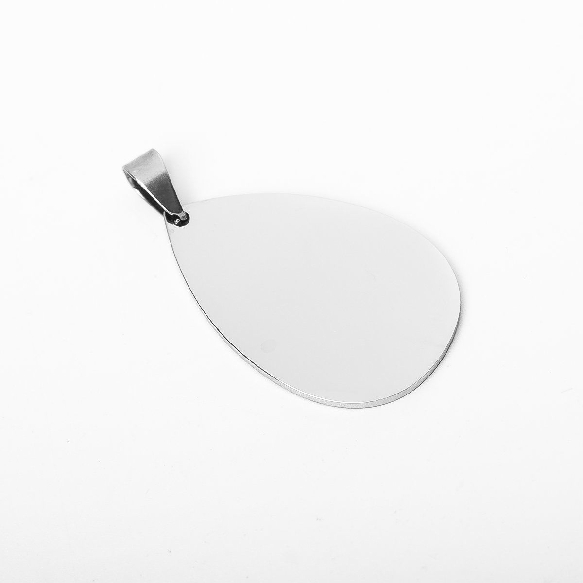 Bild von 304 Edelstahl Leere Stempeletiketten Anhänger Tropfen Silberfarbe Doppelseitiges Polieren 3.7cm x 1.9cm, 1 Stück