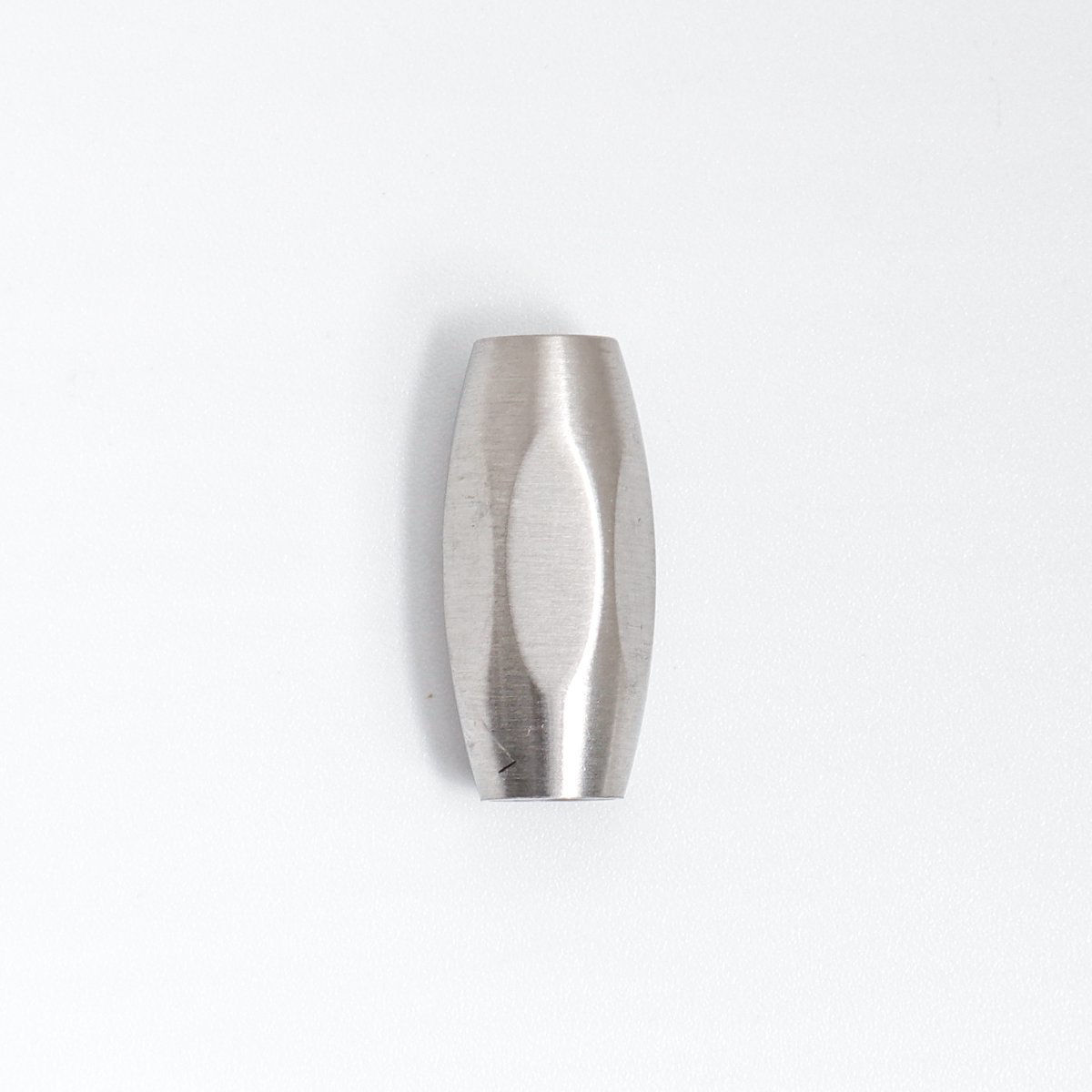 Picture of 304 Stainless Steel Magnetic Clasps Barrel Silver Tone Faceted Frosted 19mm x 9mm, 1 Piece