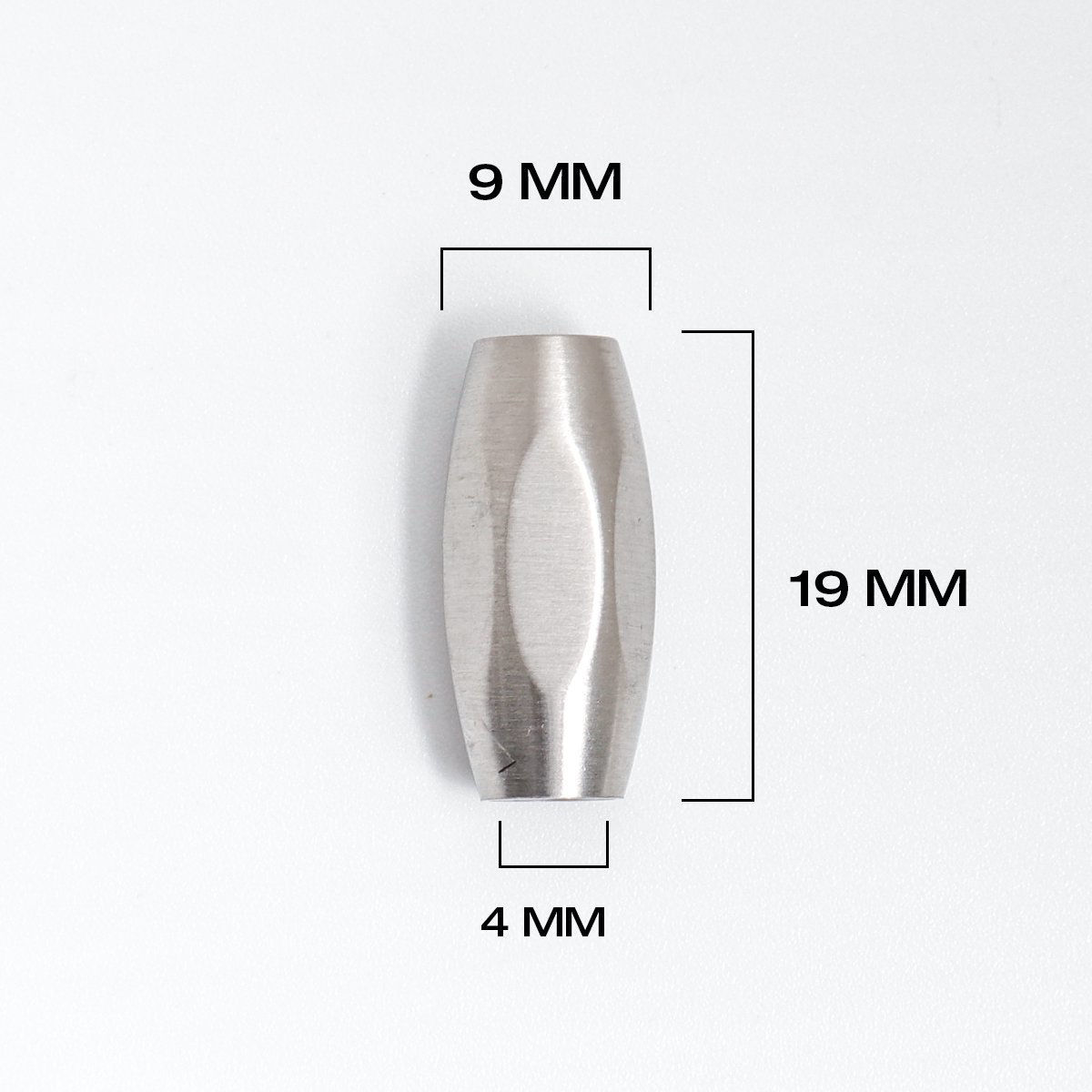 Picture of 304 Stainless Steel Magnetic Clasps Barrel Silver Tone Faceted Frosted 19mm x 9mm, 1 Piece
