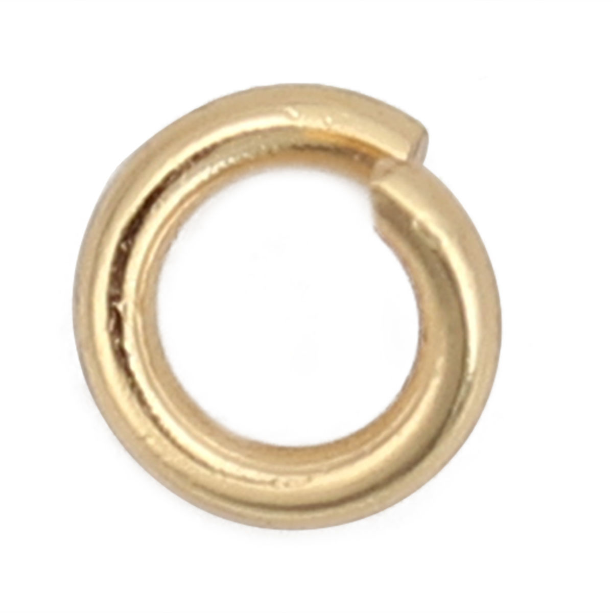 Picture of 1000 PCs 4mm Dia., 0.8mm(20 gauge) 304 Stainless Steel Open Jump Rings Findings For Jewelry Making Gold Plated Round