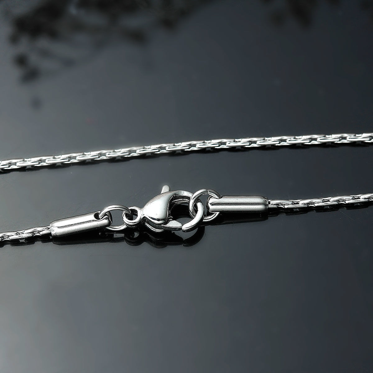 Picture of 304 Stainless Steel Chain Jewelry Necklace Silver Tone Approx 50.5cm(19 7/8") long, Chain Size: 1mm, 1 Piece