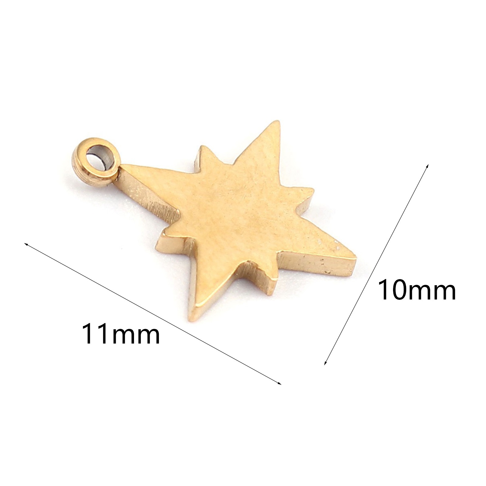 Picture of 304 Stainless Steel Galaxy Charms Star Gold Plated 11mm x 10mm, 2 PCs
