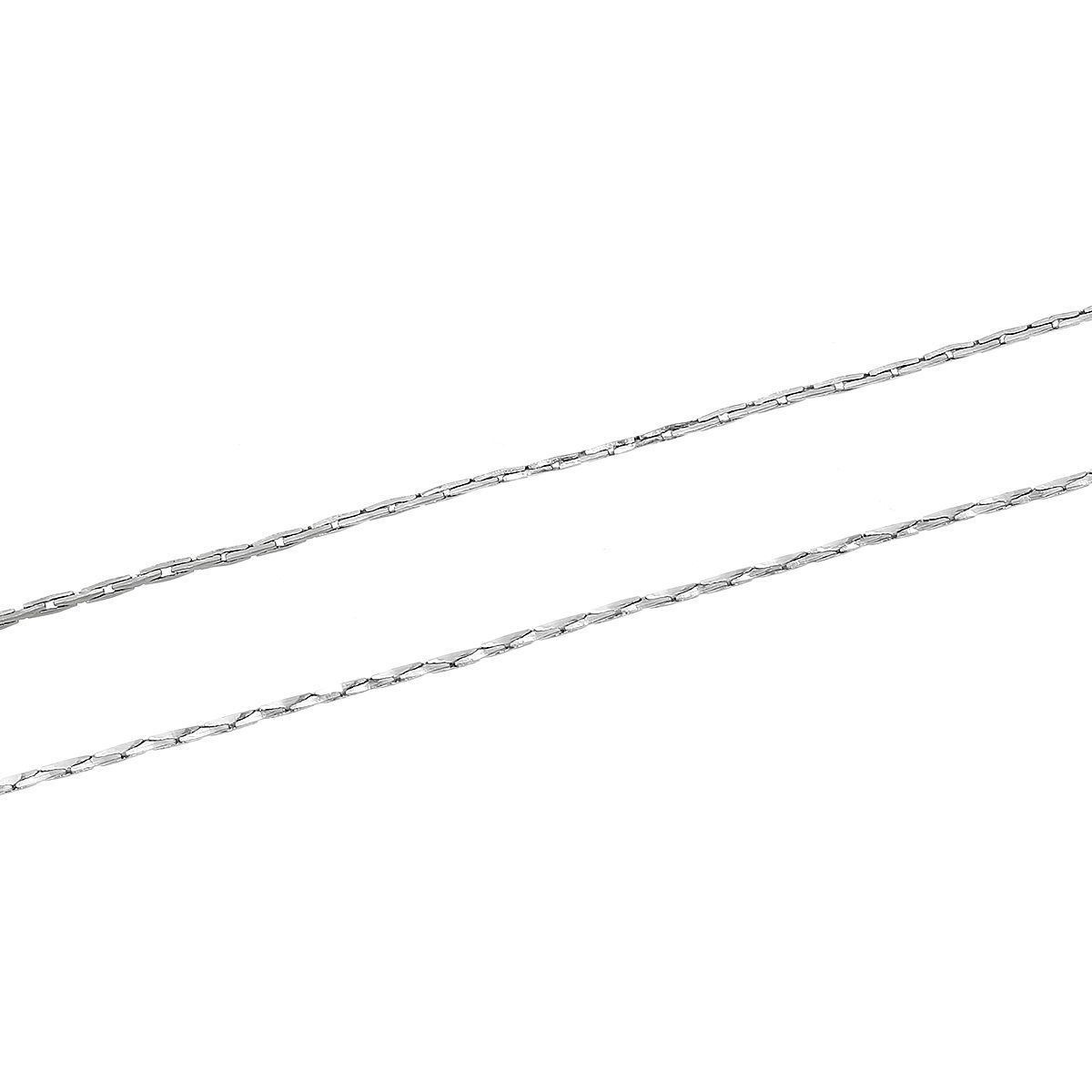Picture of Brass Link Crimpable Chain Findings Silver Tone 0.7x0.6mm, 20 M