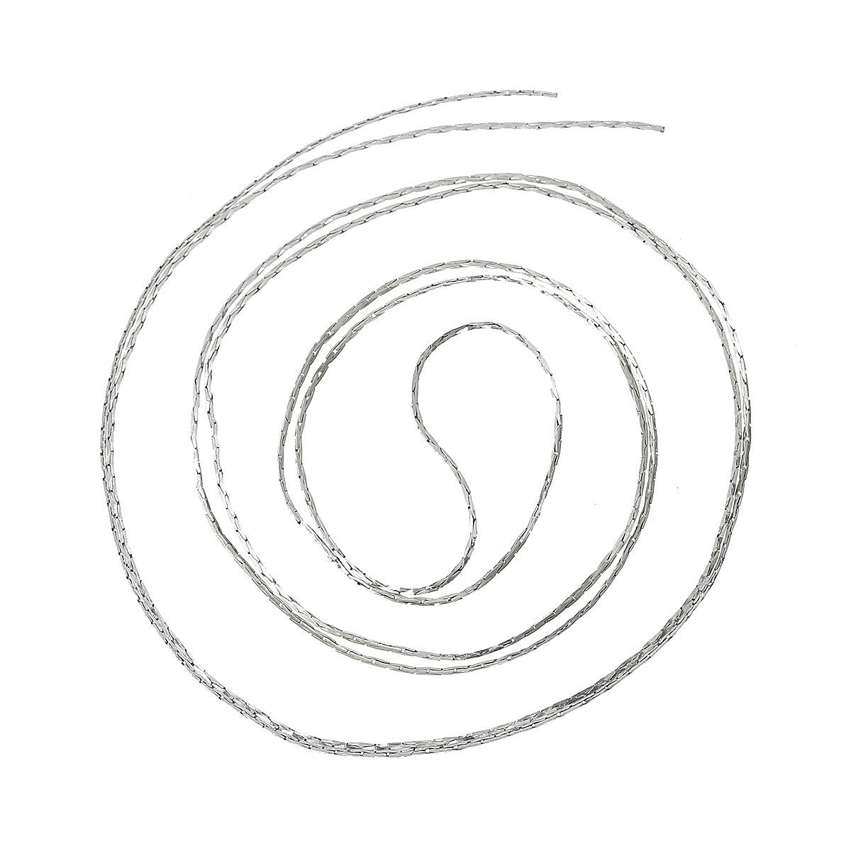 Picture of Brass Link Crimpable Chain Findings Silver Tone 0.7x0.6mm, 20 M