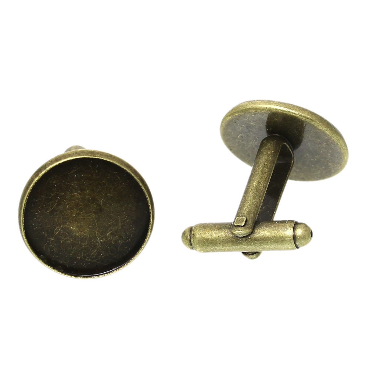 Immagine di Ottone Camicia Basi Tondo Tono del Bronzo Basi per Cabochon Addetti 16mm 25mm x 18mm, 10 Pz