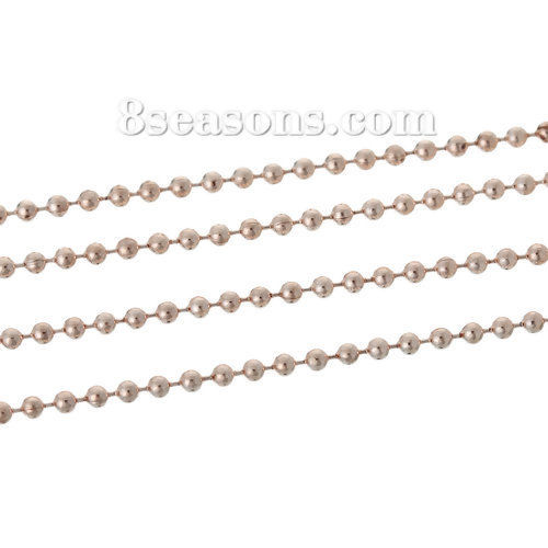 Picture of Brass Stretch Ball Chain Findings Rose Gold 2mm( 1/8") Dia, 5 M