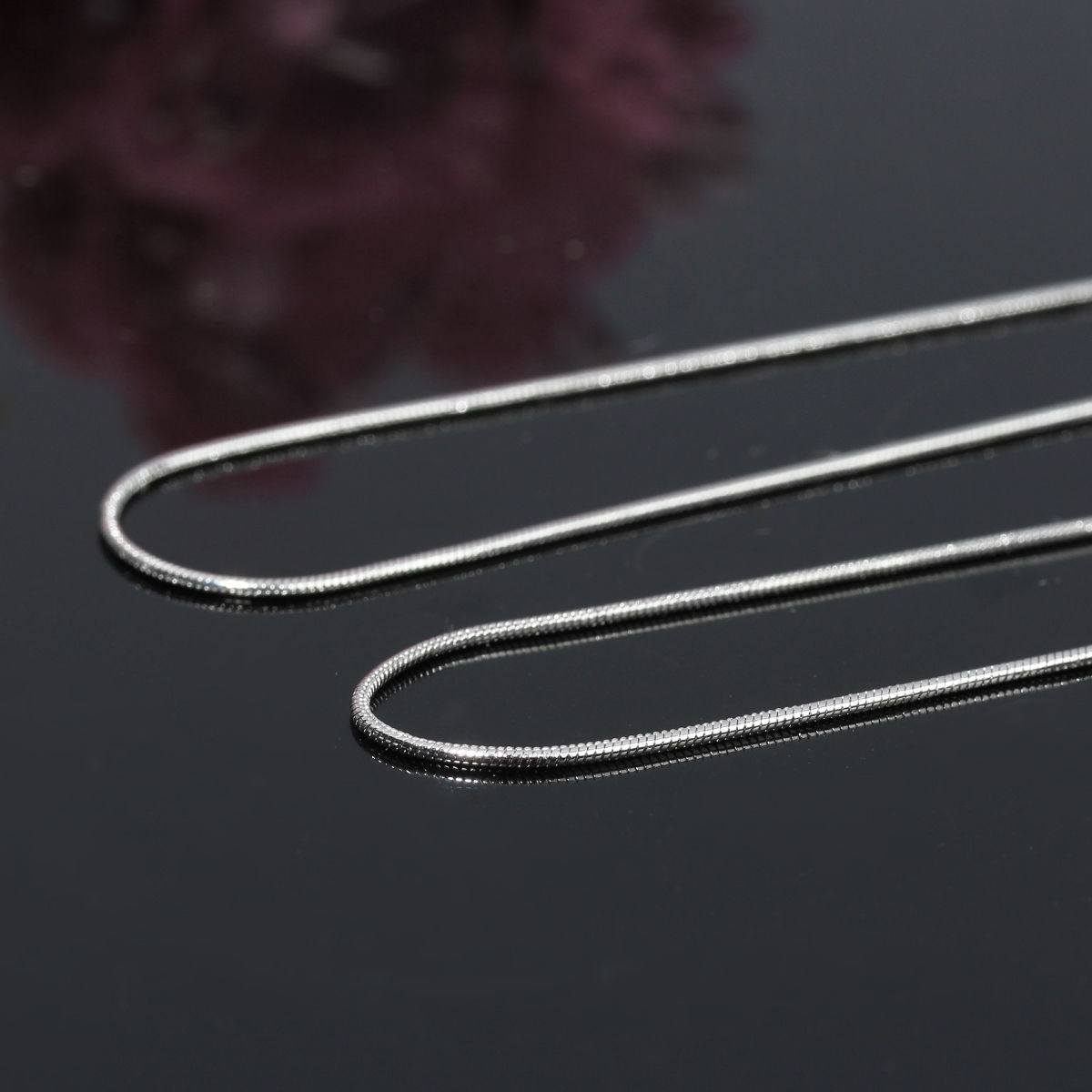 Picture of 304 Stainless Steel Snake Chain Jewelry Necklace Silver Tone 50cm(19 5/8") long, Chain Size: 1mm, 1 Piece