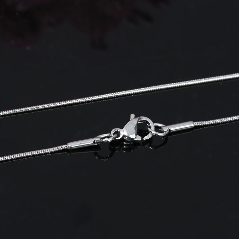 Picture of 304 Stainless Steel Snake Chain Jewelry Necklace Silver Tone 50cm(19 5/8") long, Chain Size: 1mm, 1 Piece