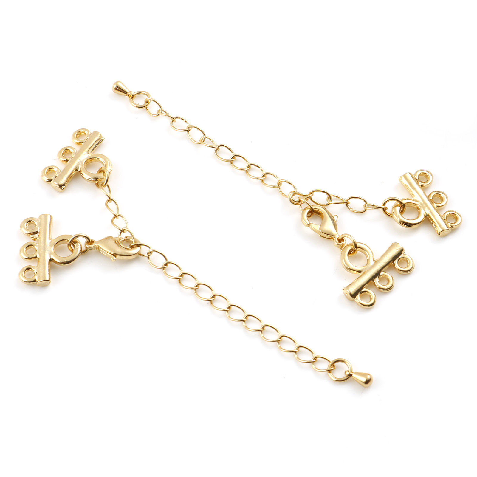 Picture of Brass End Caps Real Gold Plated 9.1x1.6cm 2.7x1.7cm, 1 Set