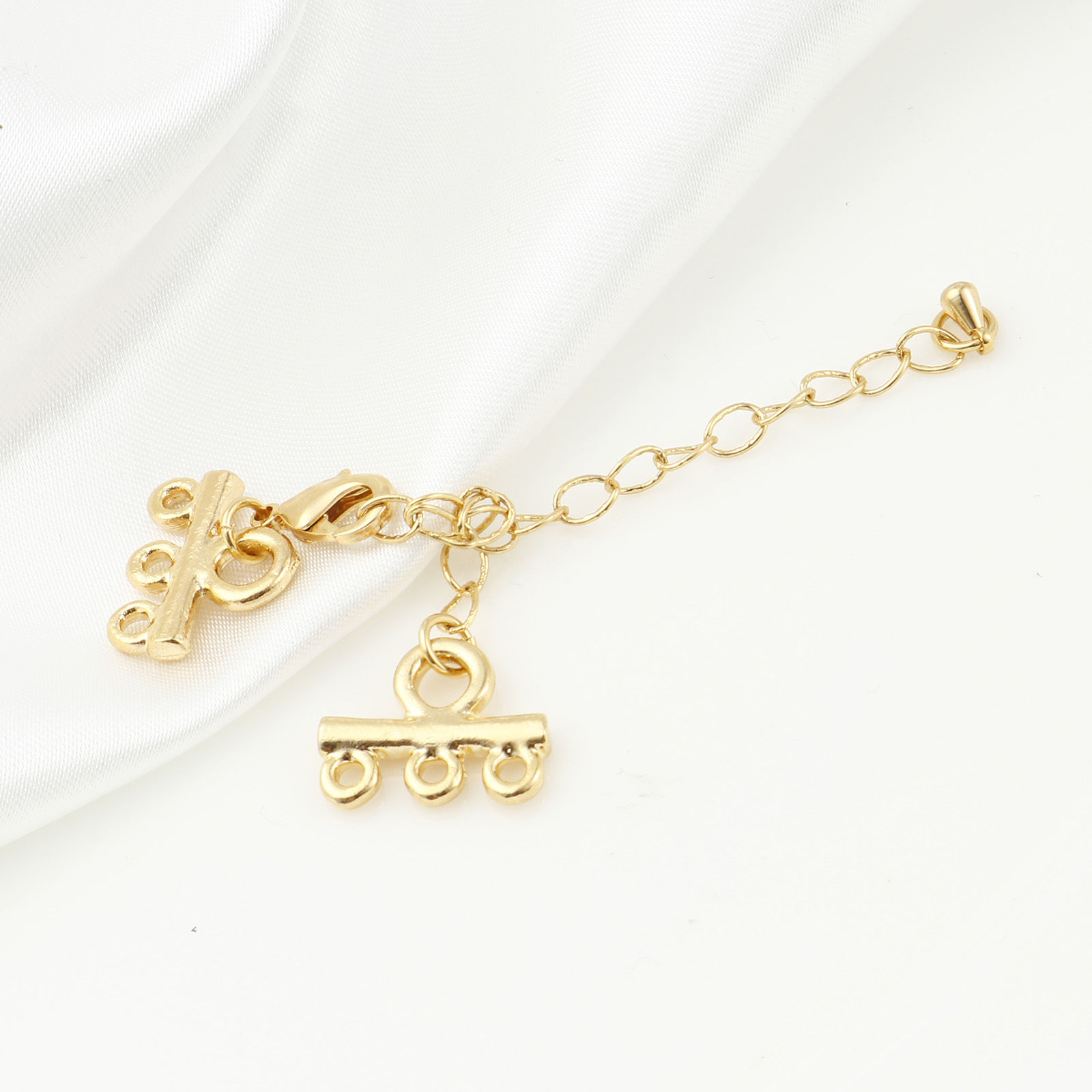 Picture of Brass End Caps Real Gold Plated 9.1x1.6cm 2.7x1.7cm, 1 Set