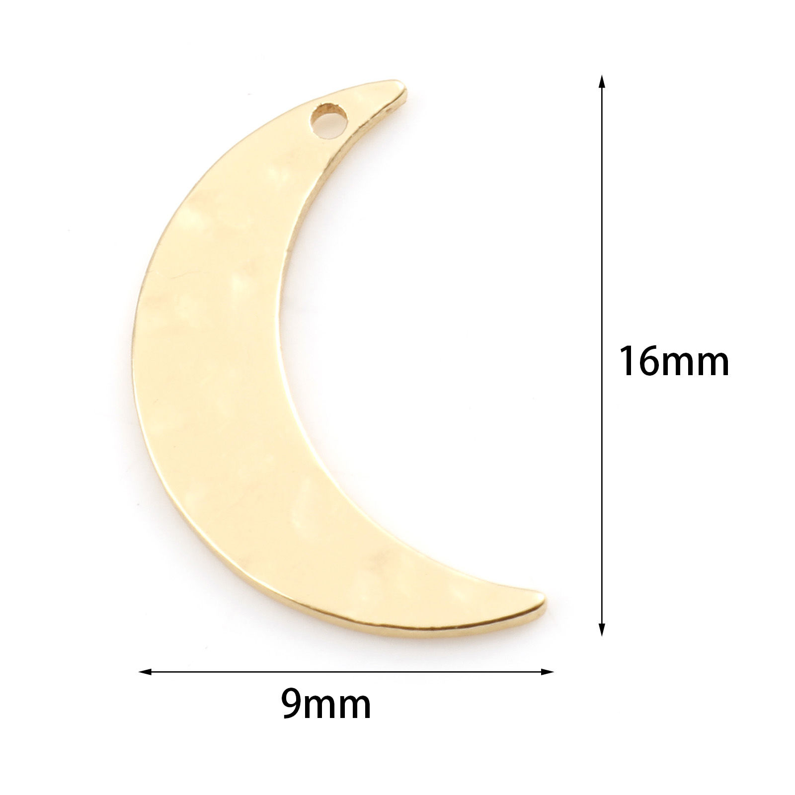 Picture of Brass Galaxy Charms Half Moon Real Gold Plated 16mm x 9mm, 5 PCs