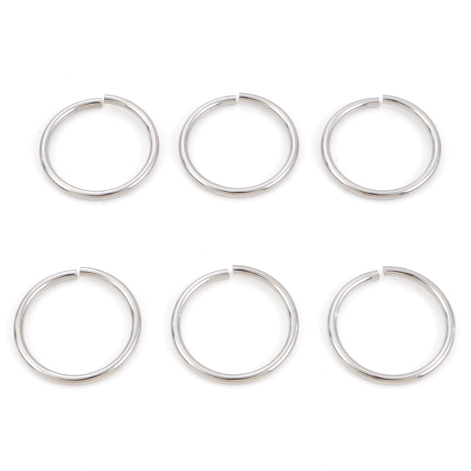 20 個 25mm 直径、 2mm（12号） 304ステンレス鋼 丸カン 丸カン シルバートーン 円形 の画像