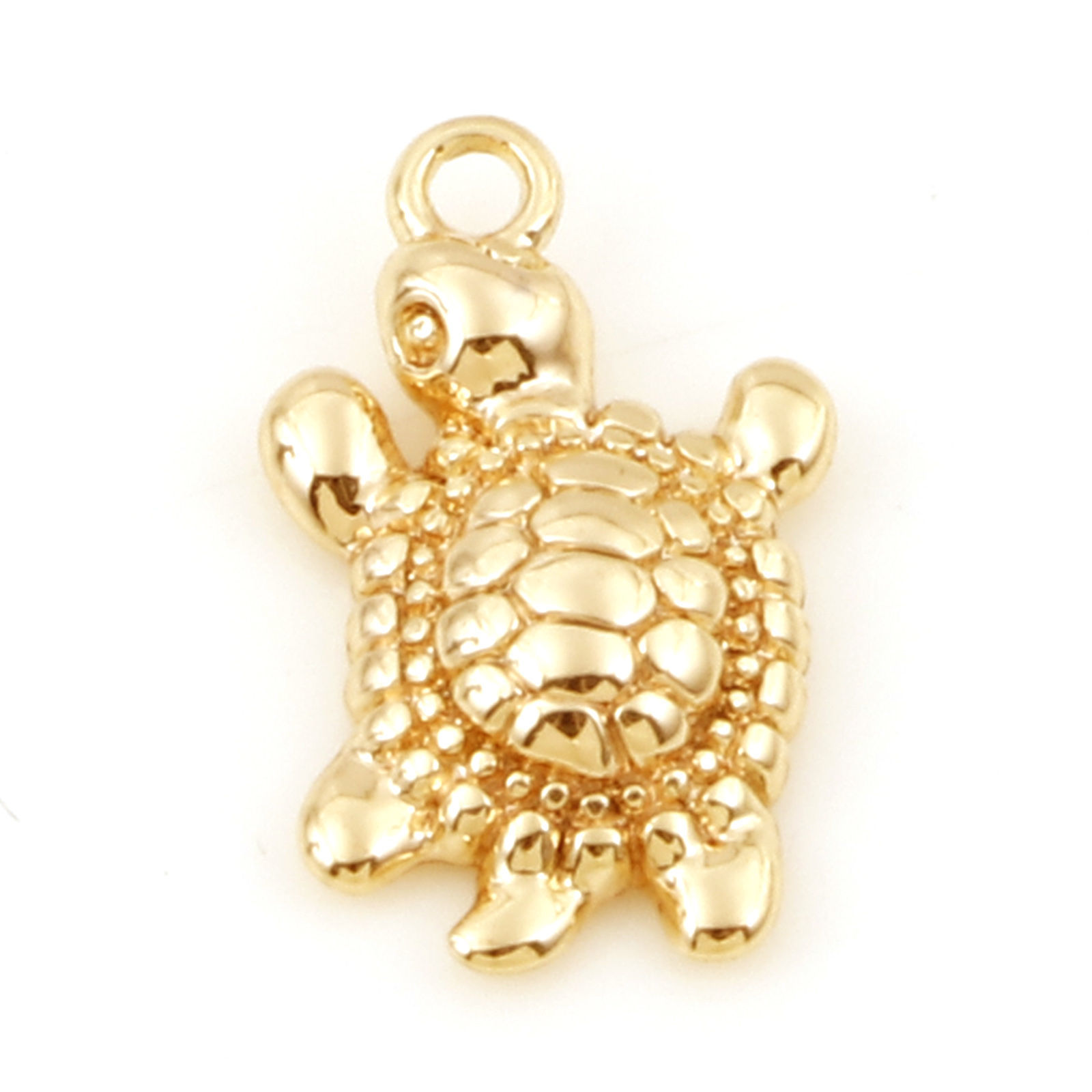 Bild von Messing Ozean Schmuck Charms 18K Echtgold plattiert Schildkroete 14mm x 8mm, 5 Stück