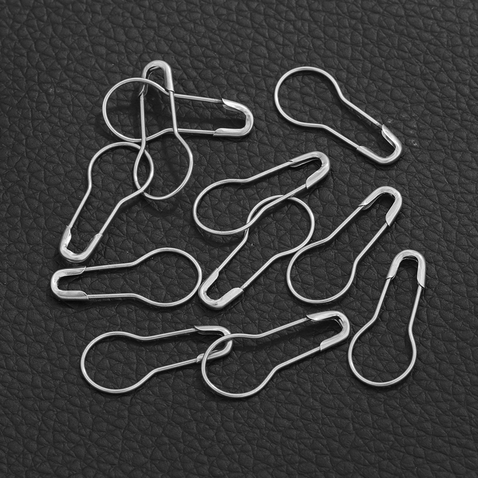 Picture of 50 PCs 304 Stainless Steel Safety Pin Brooches Calabash Silver Tone 22mm x 10mm