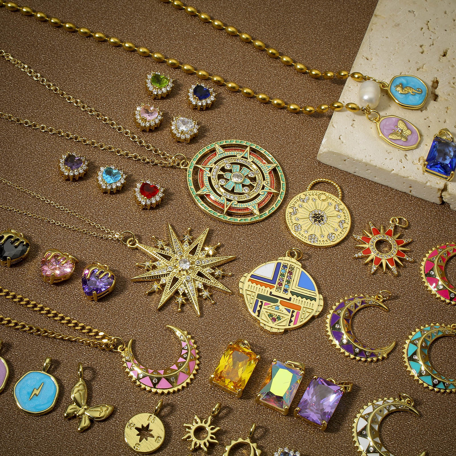 Picture of 1 Piece Brass Religious Pendants 18K Real Gold Plated Cross Celtic Knot 3.3cm x 2.6cm