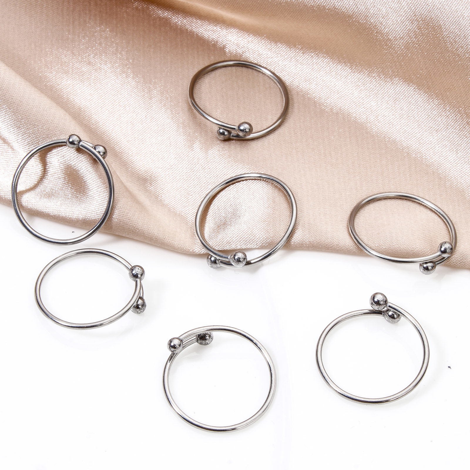 Picture of 10 PCs 304 Stainless Steel Open Rings Silver Tone 17.3mm(US Size 7)