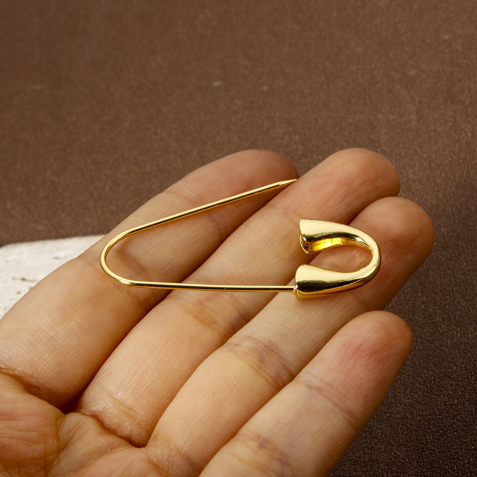 Изображение 2 ШТ Экологичный Изысканный 18K настоящее золото с покрытием Латунь Броши с английской булавкой Для женщин Партия 4.4см x 1.7см