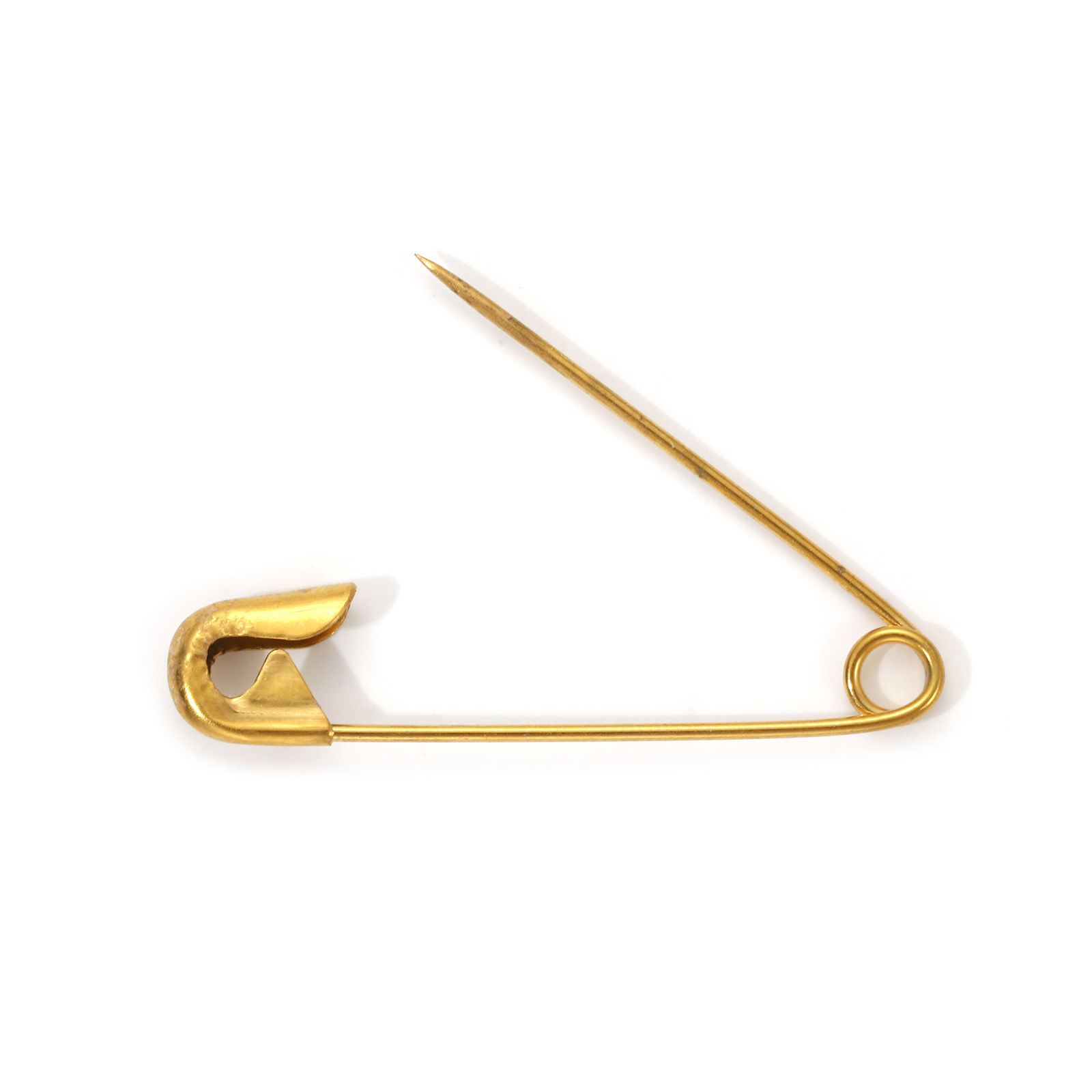 Picture of 10 PCs Vacuum Plating 304 Stainless Steel Safety Pin Brooches 18K Gold Plated 38mm x 9mm