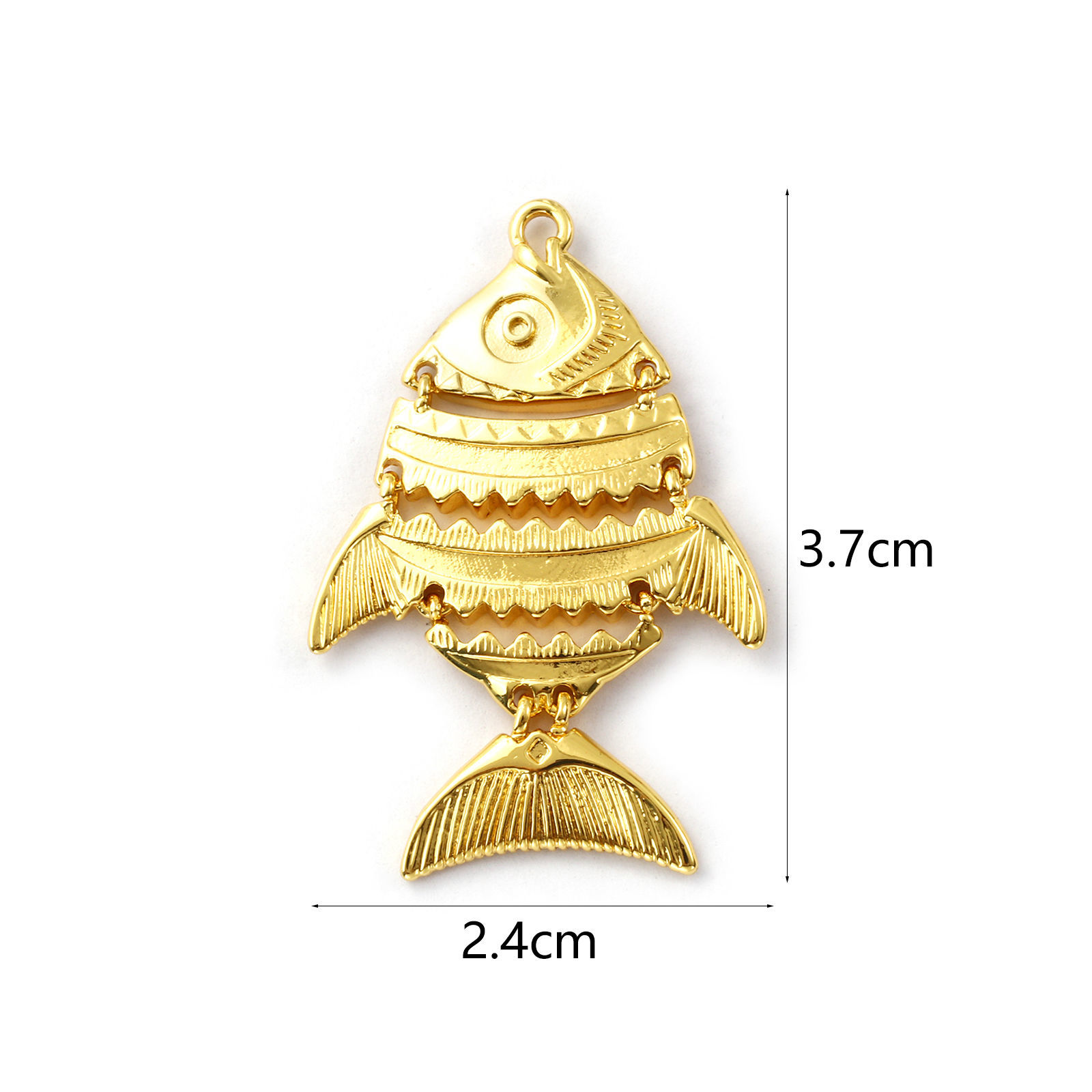 Imagen de 1 Unidad Respetuoso del Medio Ambiente Latón Joyería del océano Colgantes 18K Oro Real Chapado Pez Raya Movible 3.7cm x 2.4cm