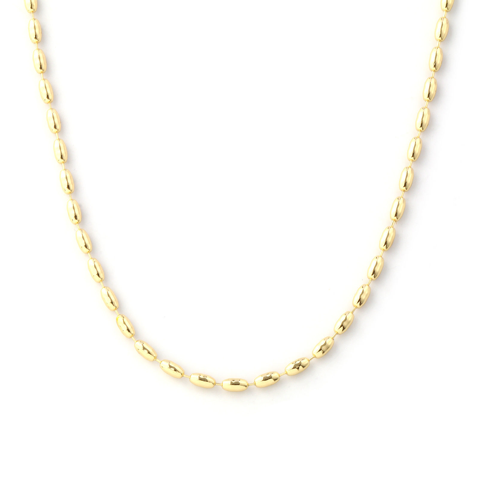 Bild von 1 Strang 18K Vergoldet Kugelkette Kette Halskette, Messing 45cm + 4cm, Kettengröße: 2mm, Für Frauen, Minimalistisch Exquisit