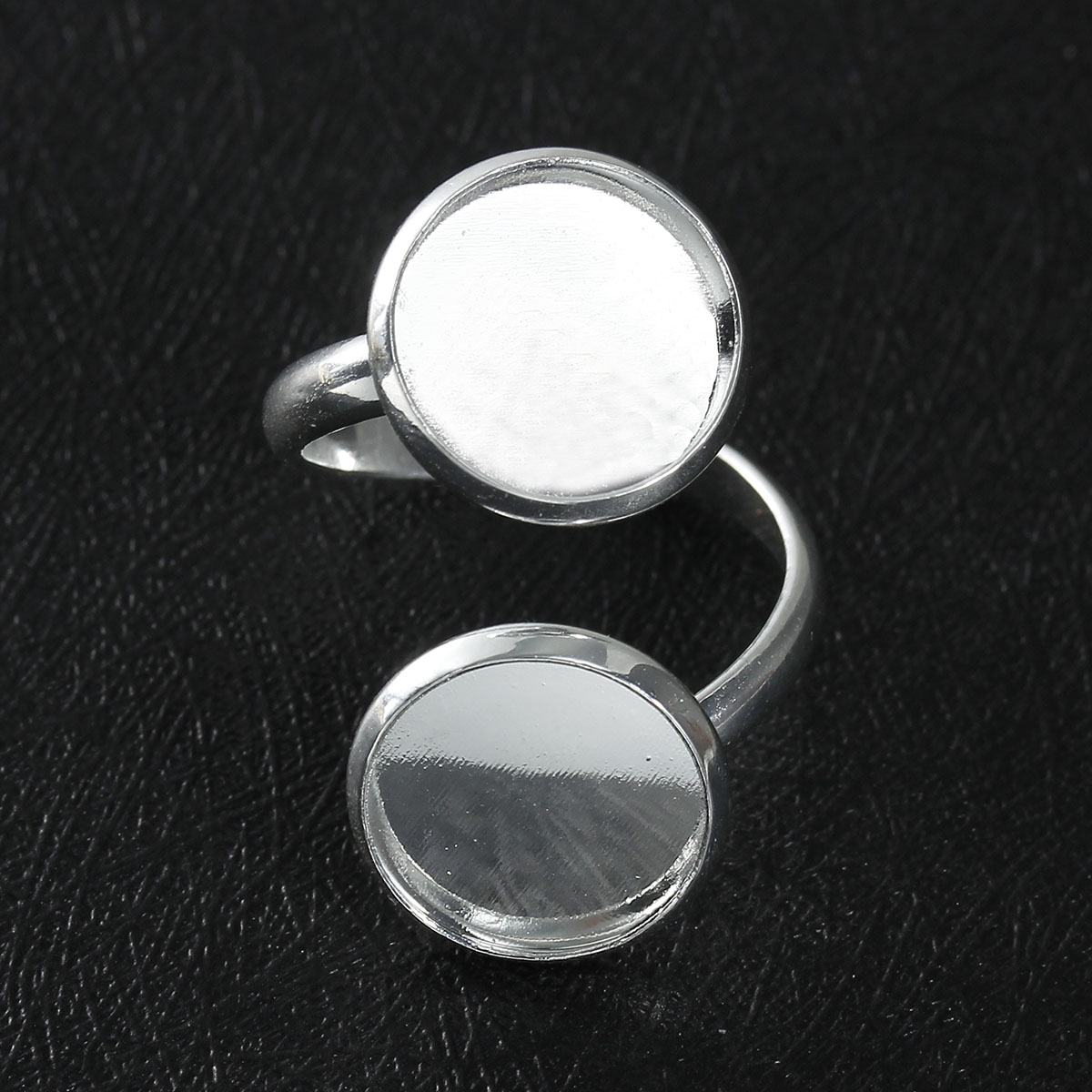Picture of Brass Unadjustable Rings Round Silver Plated (Fits 12mm Dia.) 16.5mm( 5/8")(US Size 6), 5 PCs