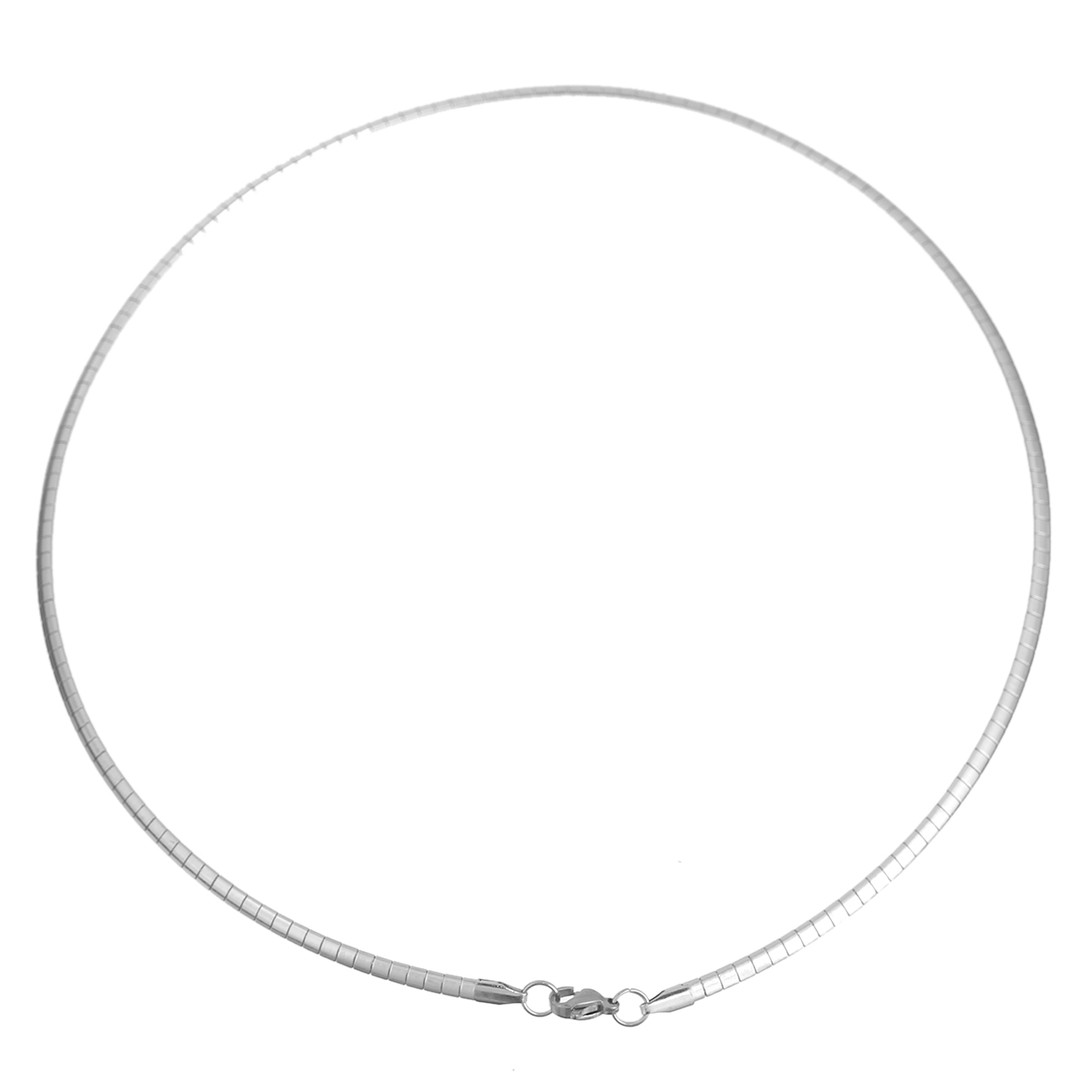 Picture of 304 Stainless Steel Jewelry Link Chain Necklace Silver Tone 45cm(17 6/8") long, Chain Size: 3mm(1/8"), 1 Piece