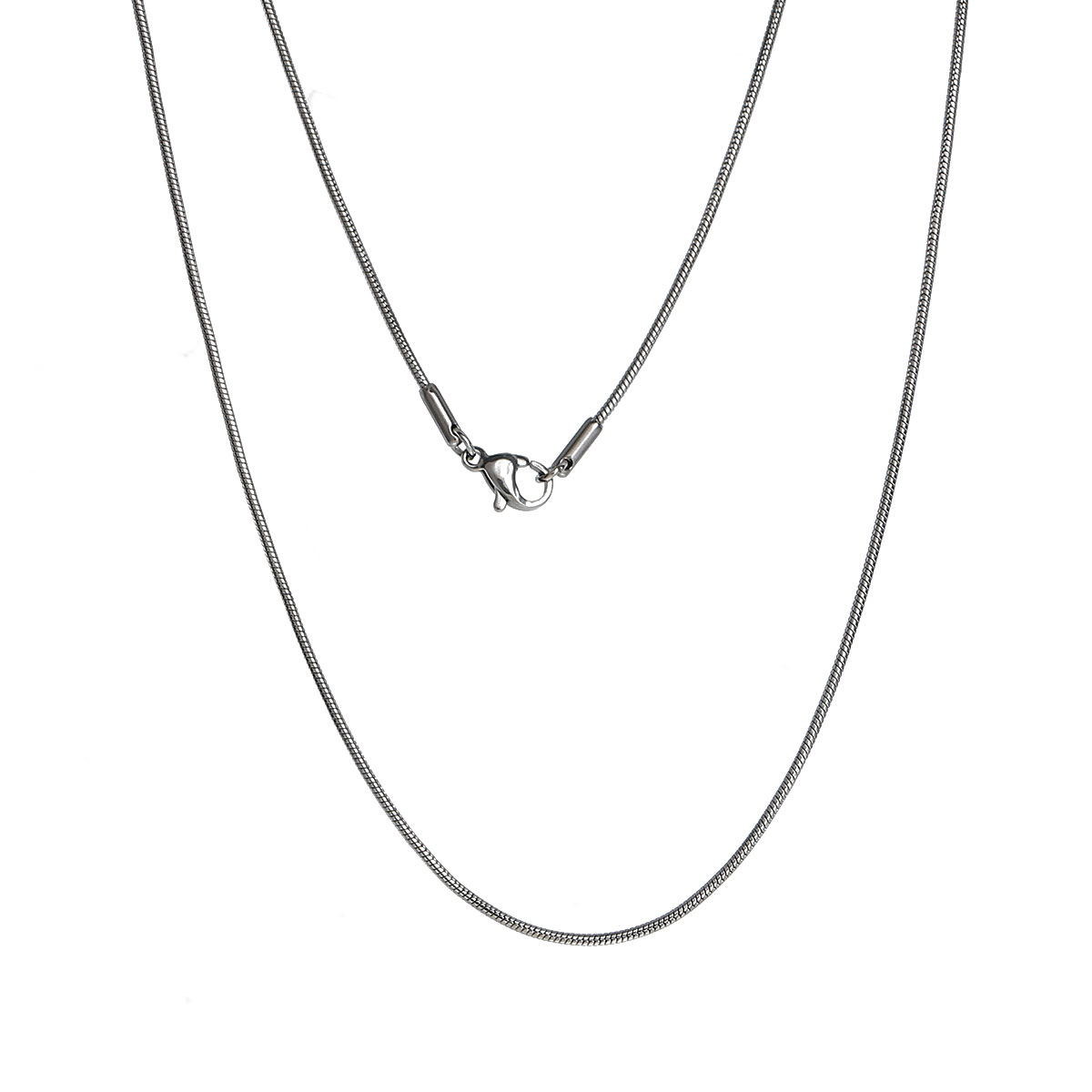 Picture of 304 Stainless Steel Snake Chain Necklace Silver Tone 41cm(16 1/8") long, Chain Size: 1.2mm, 1 Piece