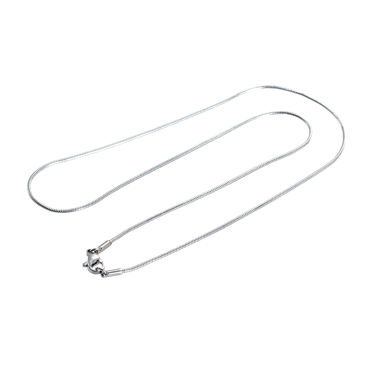 Picture of 304 Stainless Steel Snake Chain Necklace Silver Tone 41cm(16 1/8") long, Chain Size: 1.2mm, 1 Piece