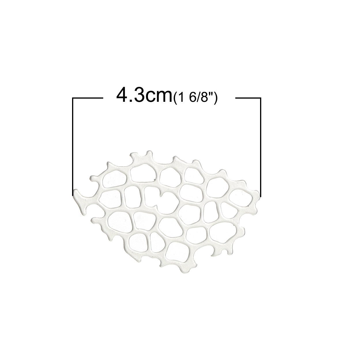 Picture of Brass Embellishments Honeycomb Silver Plated Hollow 43mm(1 6/8") x 26mm(1"), 2 PCs