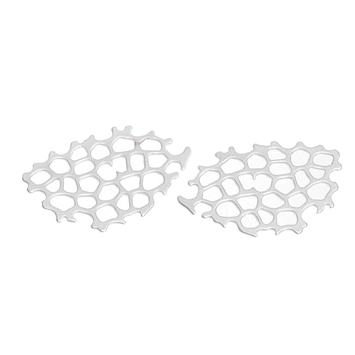 Picture of Brass Embellishments Honeycomb Silver Plated Hollow 43mm(1 6/8") x 26mm(1"), 2 PCs