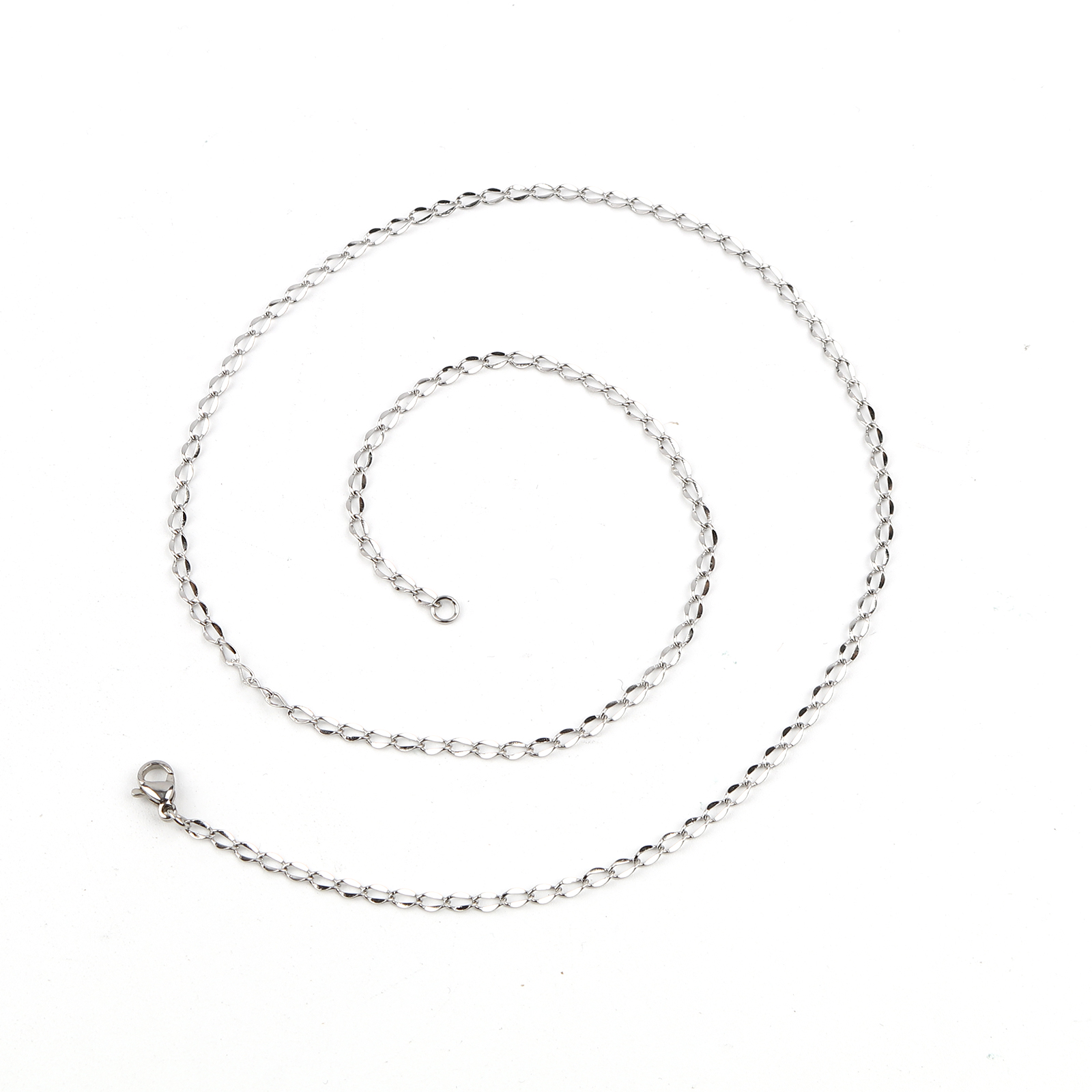 Picture of 304 Stainless Steel Link Curb Chain Necklace Silver Tone 50.5cm(19 7/8") long, Chain Size: 5x2.5mm(2/8"x1/8"), 1 Piece