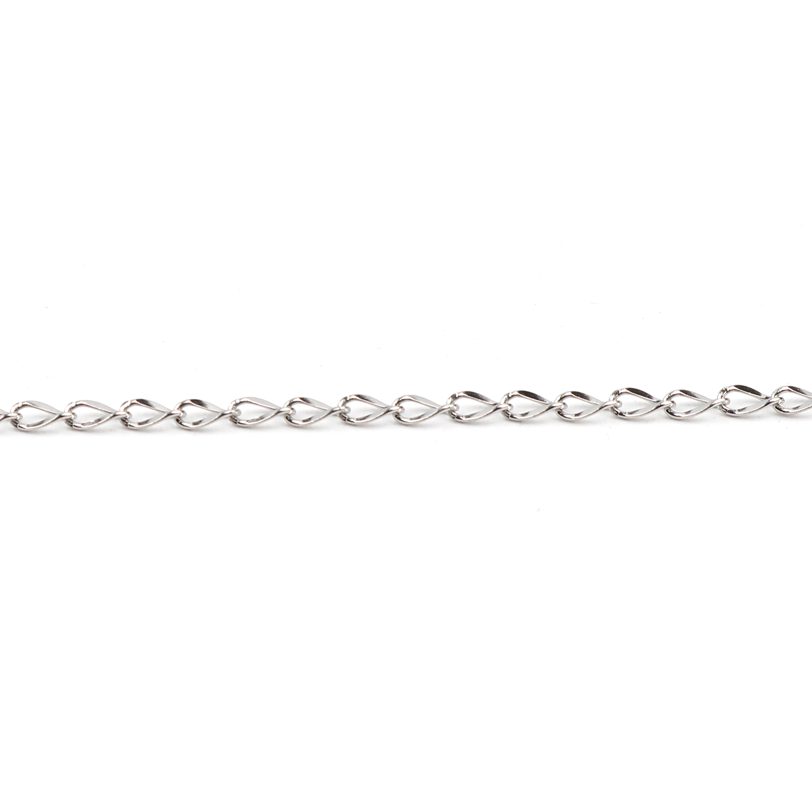 Picture of 304 Stainless Steel Link Curb Chain Necklace Silver Tone 50.5cm(19 7/8") long, Chain Size: 5x2.5mm(2/8"x1/8"), 1 Piece