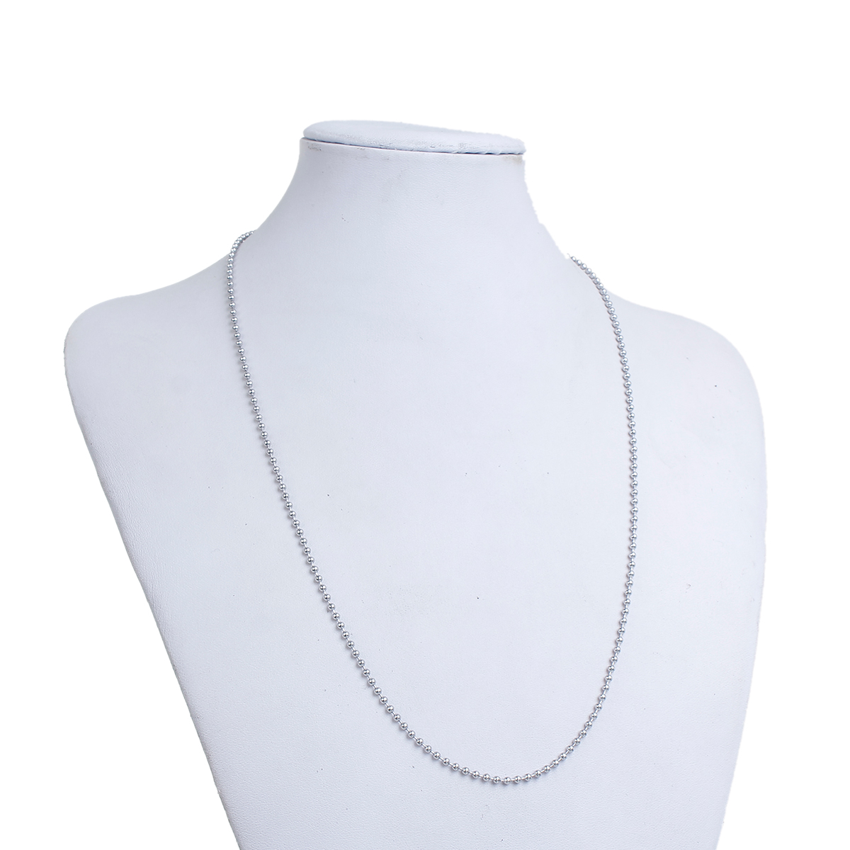 Picture of 304 Stainless Steel Ball Chain Necklace Silver Tone 60cm(23 5/8") long, Chain Size: 2mm(1/8"), 1 Piece